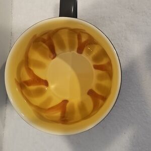 Starbucks Vintage 2012 Sunflower Black Yellow Ceramic Coffee Tea Latte Mug